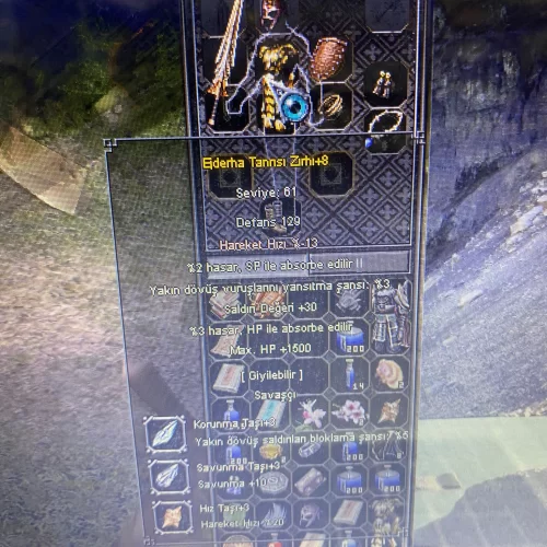  EJDERHA TANRISI ZIRH +8 5 EFSUN TAŞLI